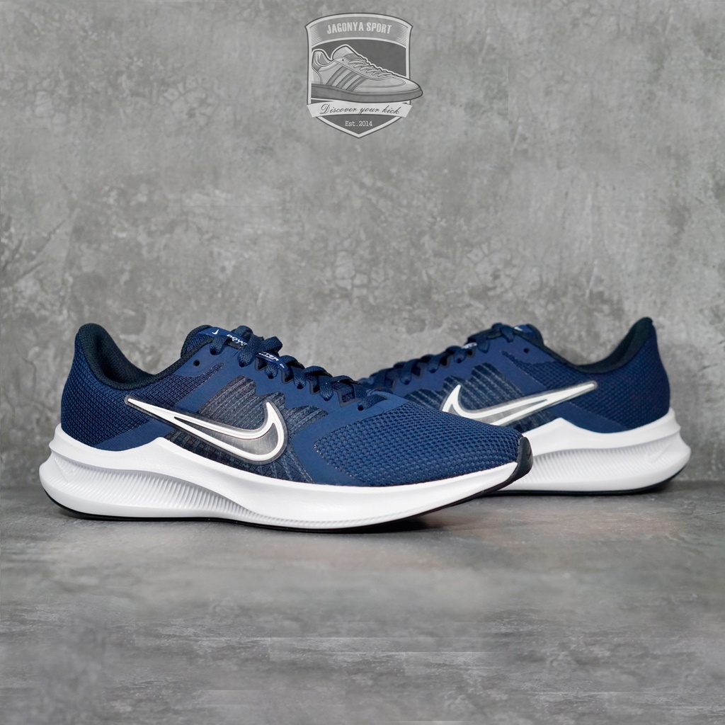 Sepatu Running Nike Downshifter 11 Navy White 100% Original