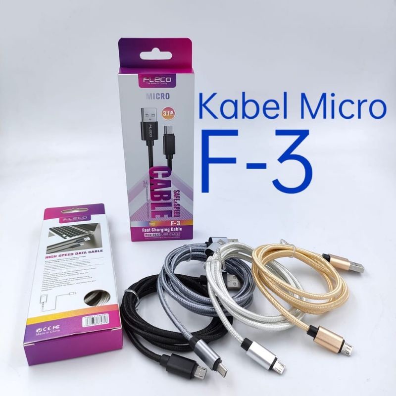 Kabel Data Fleco F3 Kabel Charger Kabel Casan Fleco F789 Android USB Micro 3.1A