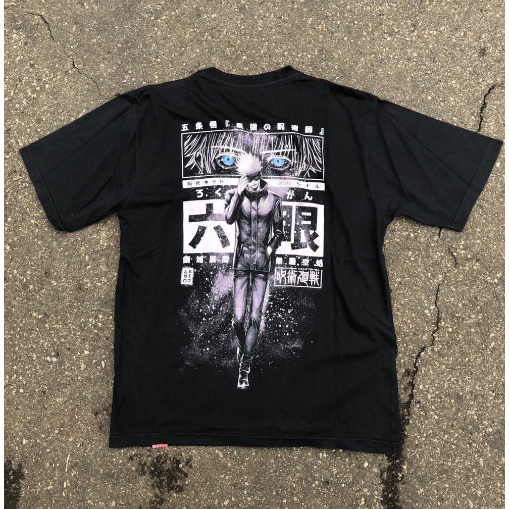 Kaos Anime Gojo Satoru Jujutsu Kaisen Hitam Bukan Uniqlo Brand Lokal