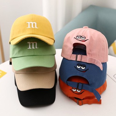 Topi Baseball Motif Bordir Huruf m Untuk Anak Laki-Laki / Perempuan 0-4 Tahun