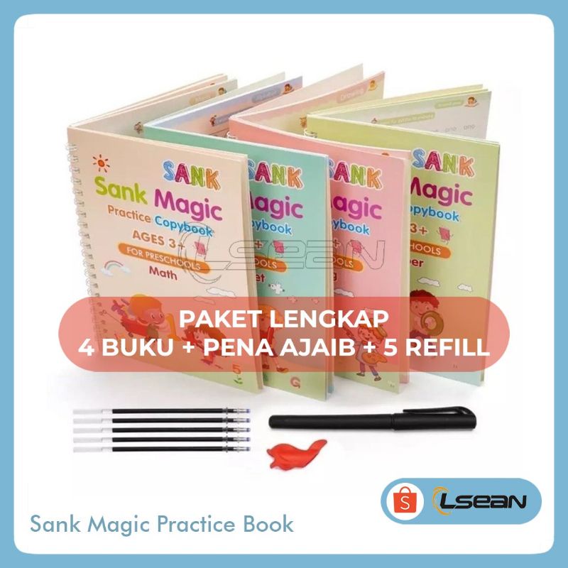SANK Magic Practice Copybook | Buku Tulis Belajar Latihan Menulis Menggambar Anak