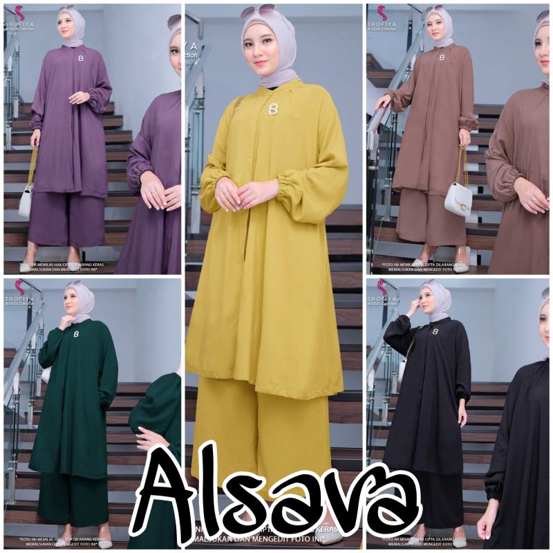 Alsava Set // Meita Set // Setelan Polosan Dewasa Terbaru By Shofiya