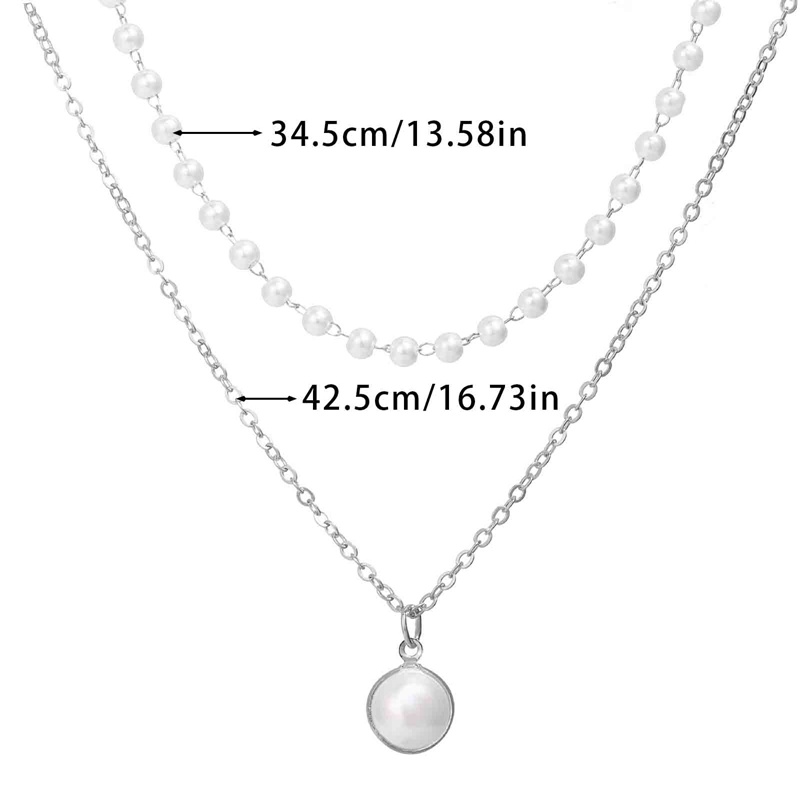 Fancyqube Kalung Choker Rantai Manik-Manik Mutiara Liontin Hati Berlapis Gaya Korea Untuk Wanita