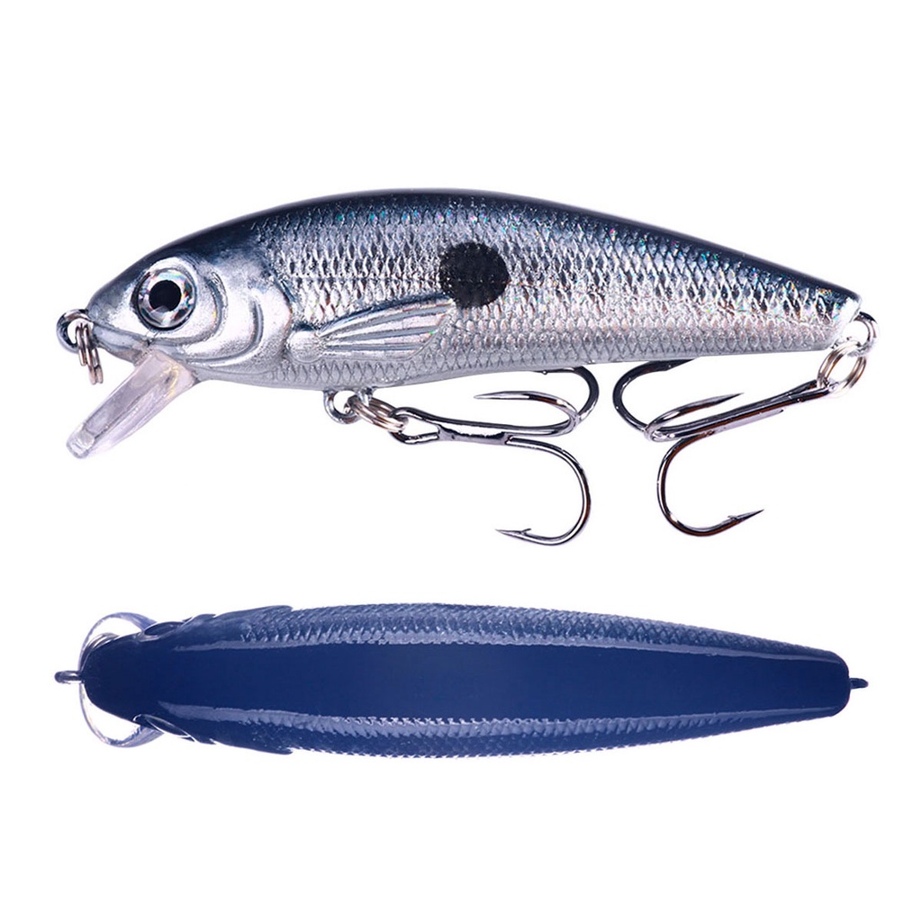 Hengjia 1pc Umpan Pancing Minnow Hard Bait Bentuk Ikan Kecil Artificial Crankibait 3D Eyes Plastik 7.5cm 8g Fishing Lure
