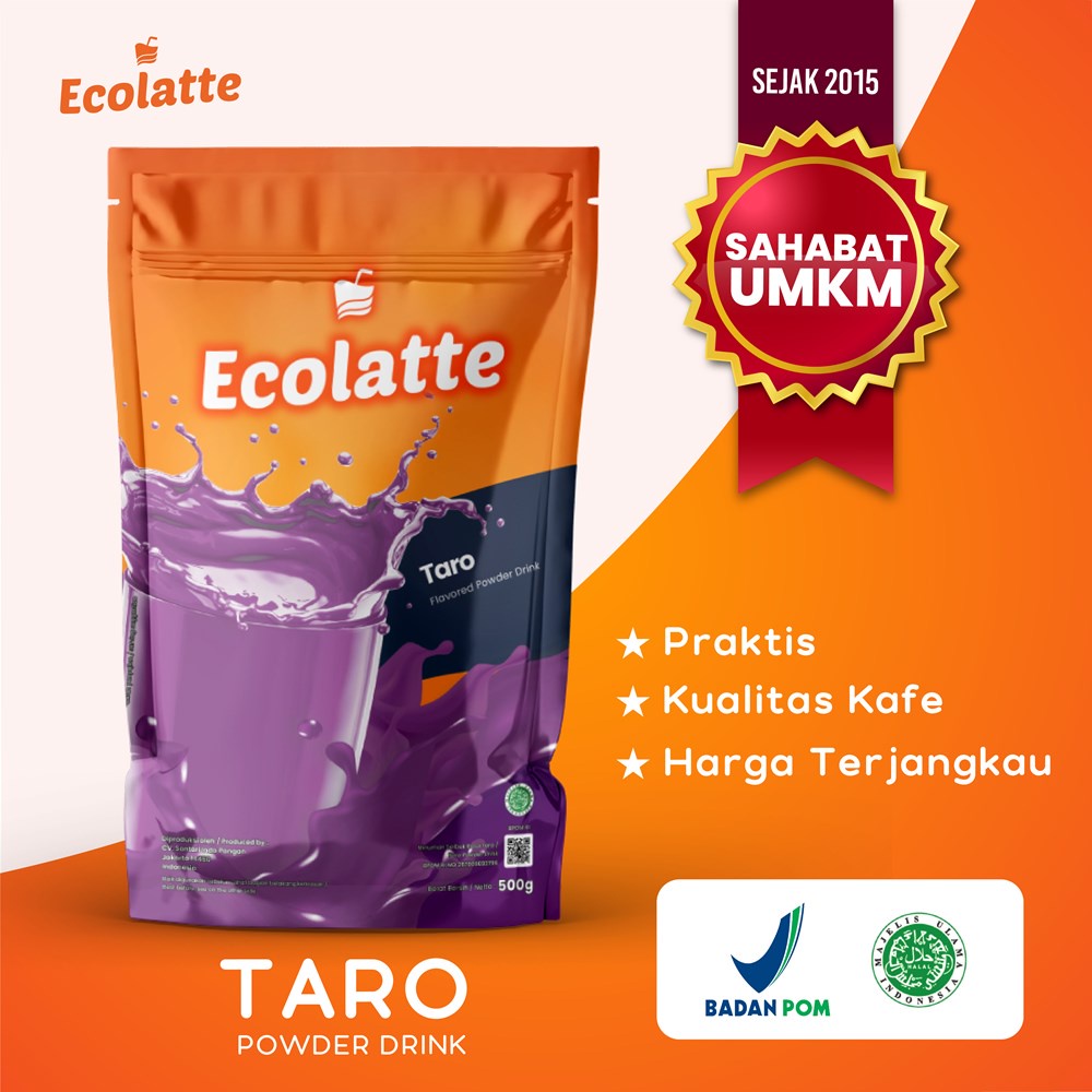[1 KG] ECOLATTE TARO 1 KG Powder Drink Bubuk Minuman Enak Rasa Taro HALAL BPOM