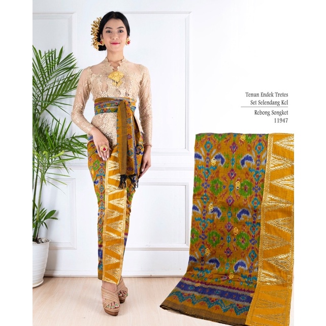 KAMEN ENDEK SET SELENDANG REBONG SONGKET ORI//ENDEK TENUN SET SELENDANG