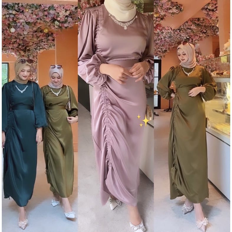 Laura Dress SILK DRESS WANITA KONDANGAN BRIDESMAID / BAJU DEWASA MURAH TERBARU 2022 / Dress Pesta