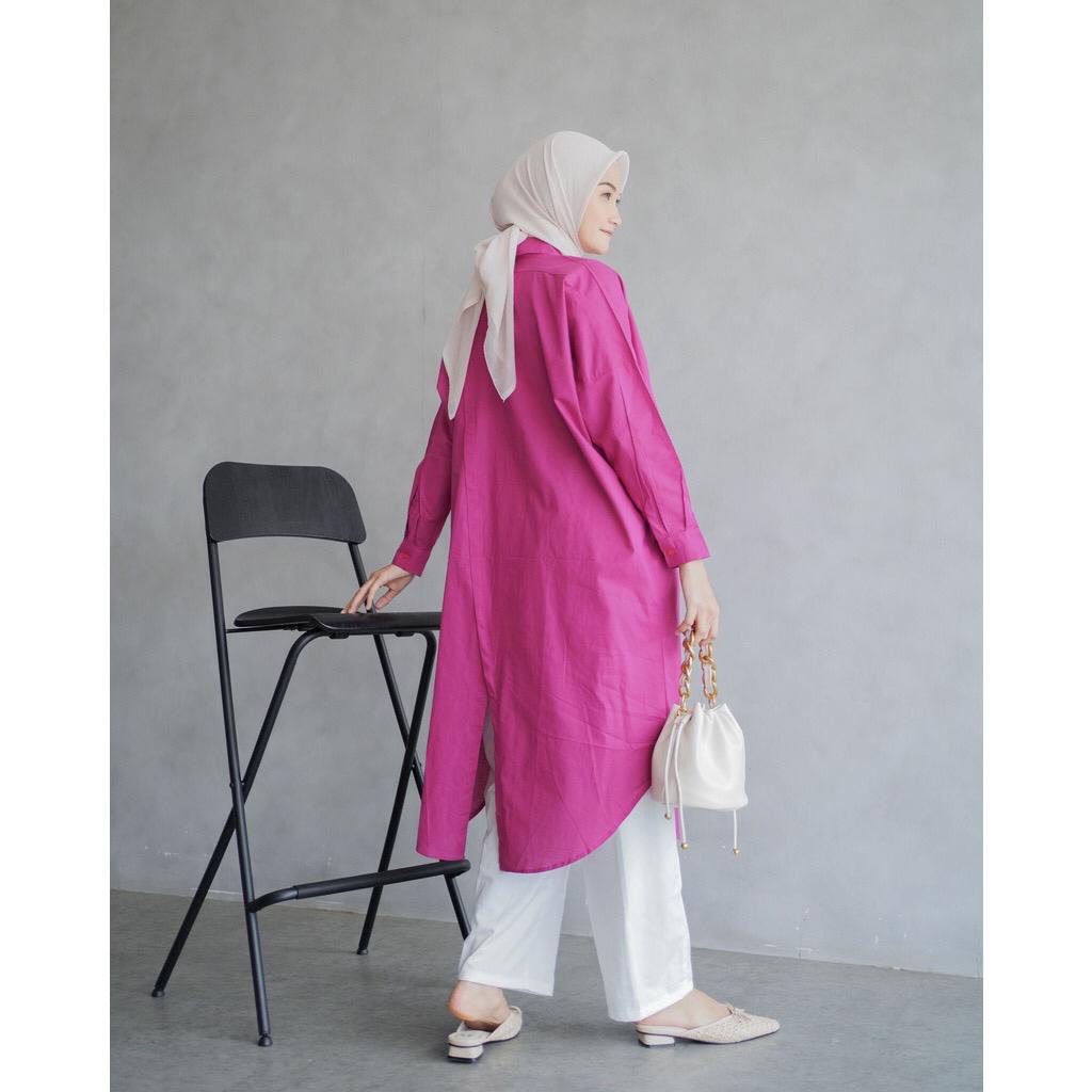 Dwyne Tunik / Kemeja Wanita Linen / Long Tunik Oversized