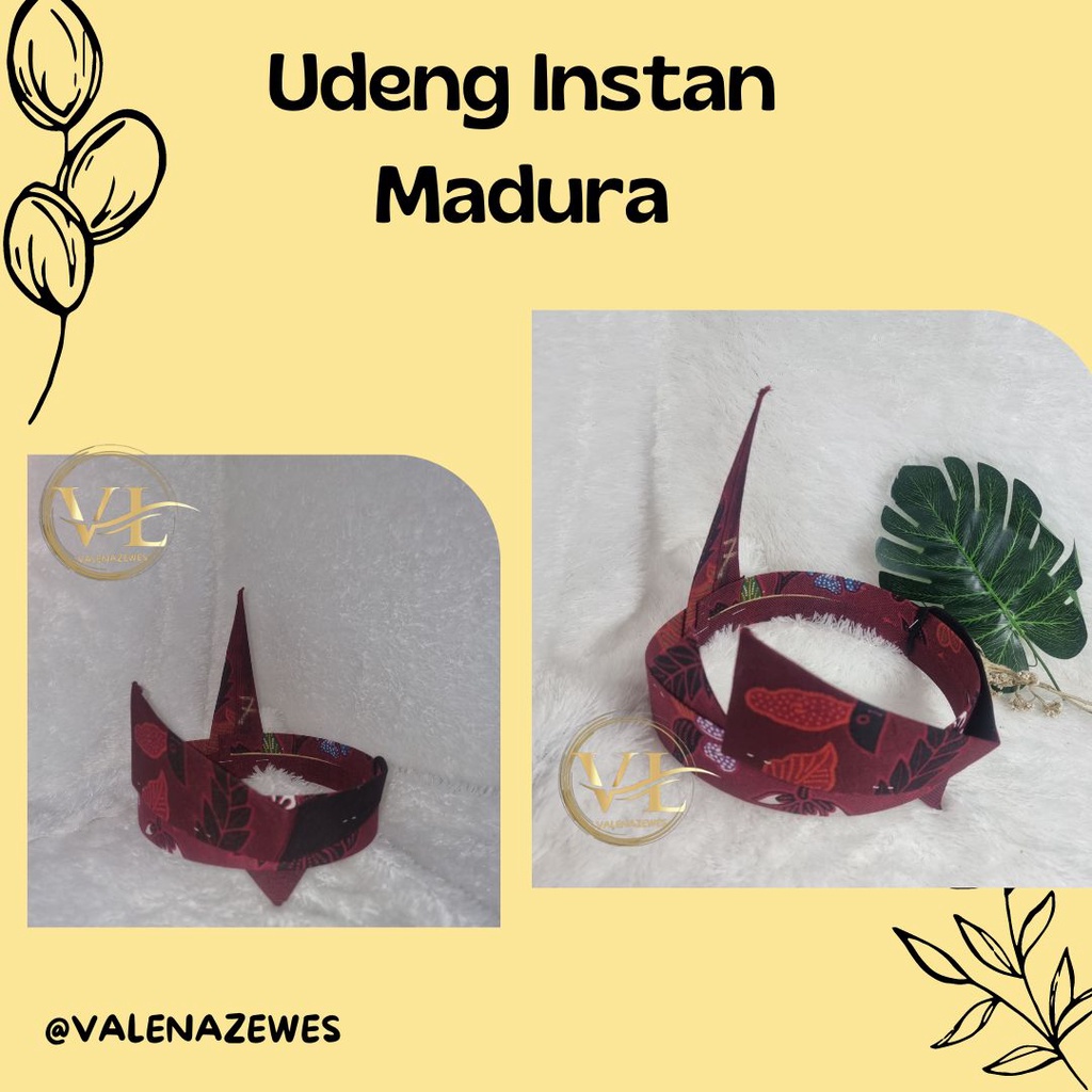 ♥MURAH LEBAY♥  udeng Jadi Madura / Blangkon Madura Model Buka / Udeng instan khas madura  /  udeng J