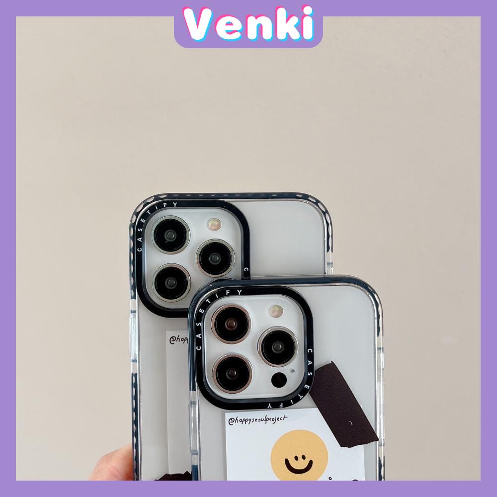 Case iPhone 14 Pro Max Thickened Silicone Soft Case Clear Black Cute Smiley Shockproof Camera Protection Compatible For iPhone 13 12 11 Pro Max XR XS 6 6S 7 8 Plus