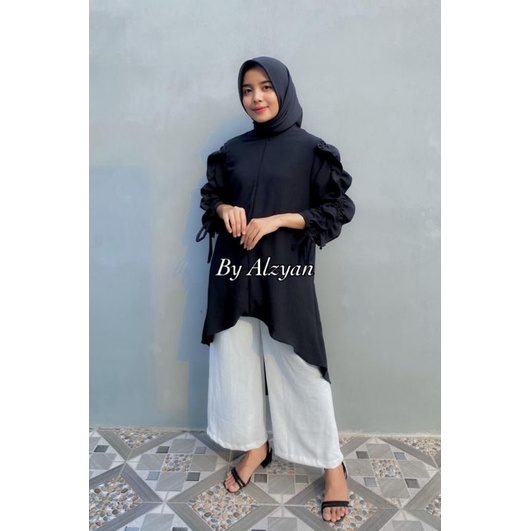 TUNIK LENGAN SERUT CRINKLE AIRFLOW WANITA