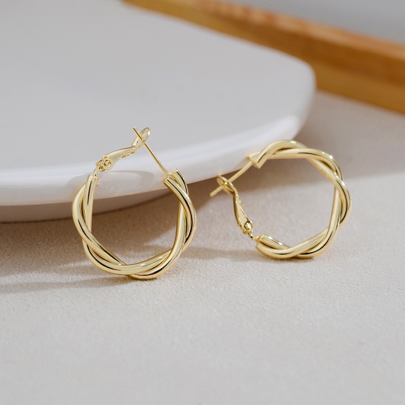 We Flower Vintage 14 K Emas Geometris Chunky Hoop Earrings Untuk Wanita Gadis Elegan Lingkaran Bulat Anting-Anting Fashion Telinga Perhiasan Aksesoris