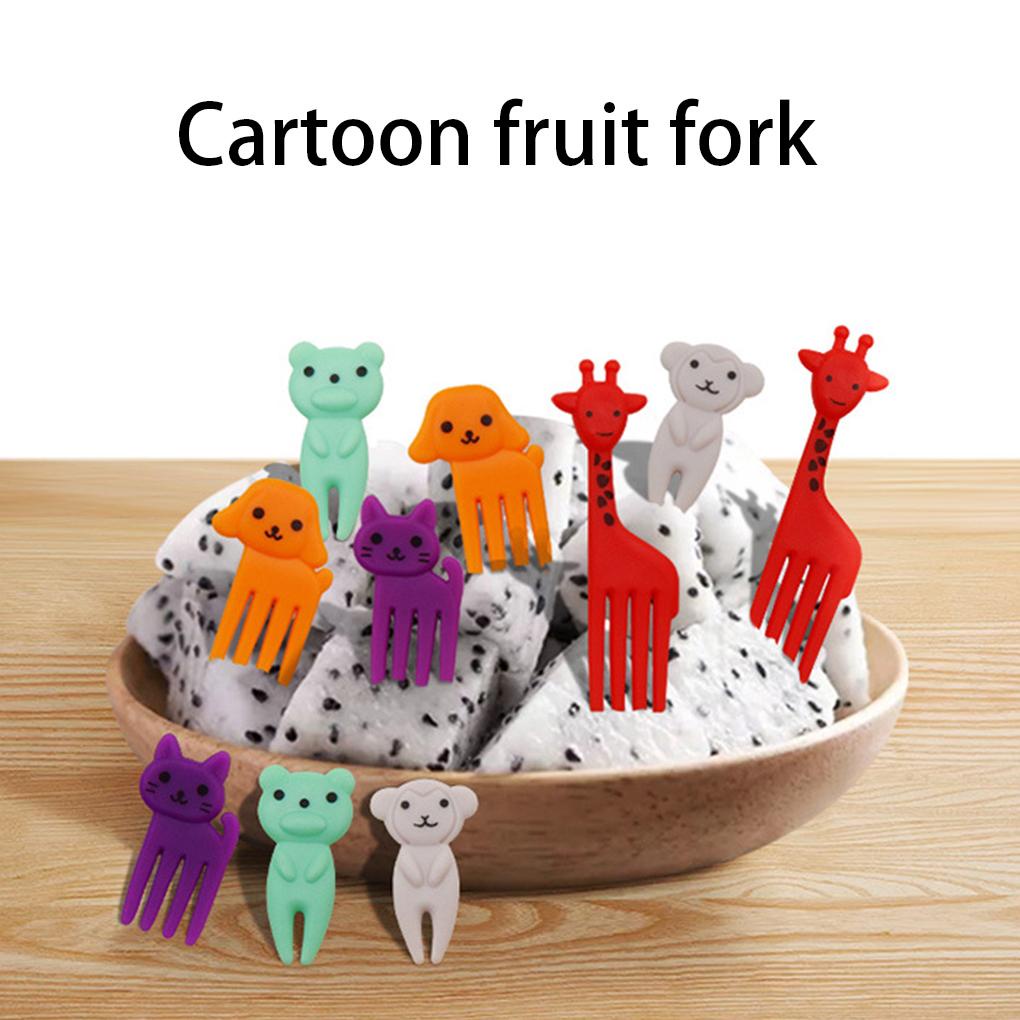 Paket 10buah Picks Kotak Makan Salad Dessert Anak Cupcake Garpu Reusable Portable Party Appetizer School Prods