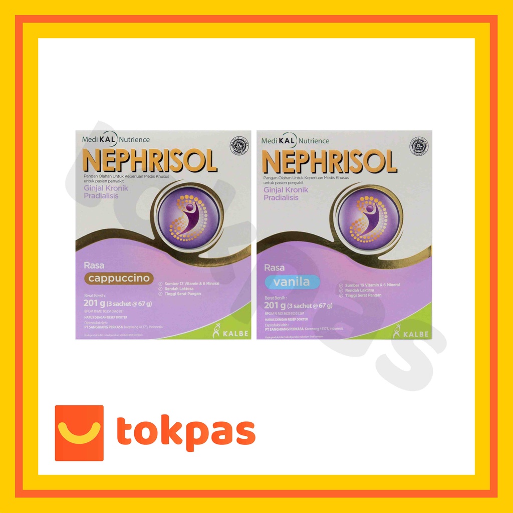 

Nephrisol Vanila/Cappucino 201 gram - Pasien Ginjal Pradialisis