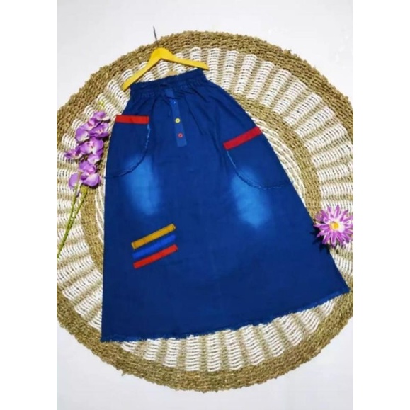 rok anak jeans perempuan usia 5 sampai 8thn/rok panjang