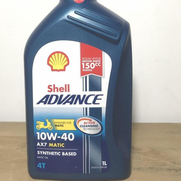 OLI MOTOR SHELL ADVANCE AX7 MATIC 10W-40 1L 150CC ( BARE SCAN)