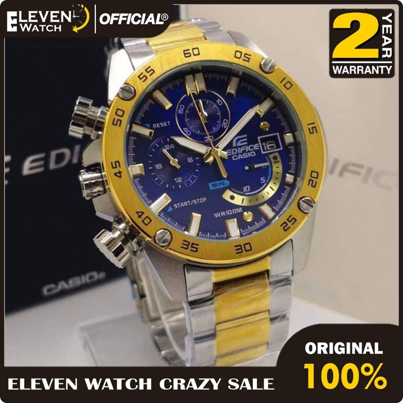 [Promo] Jam Tangan Pria Edifice EFR-558 / EFR558 Gold Stainless Steel Original Garansi 2 Tahun [✔COD