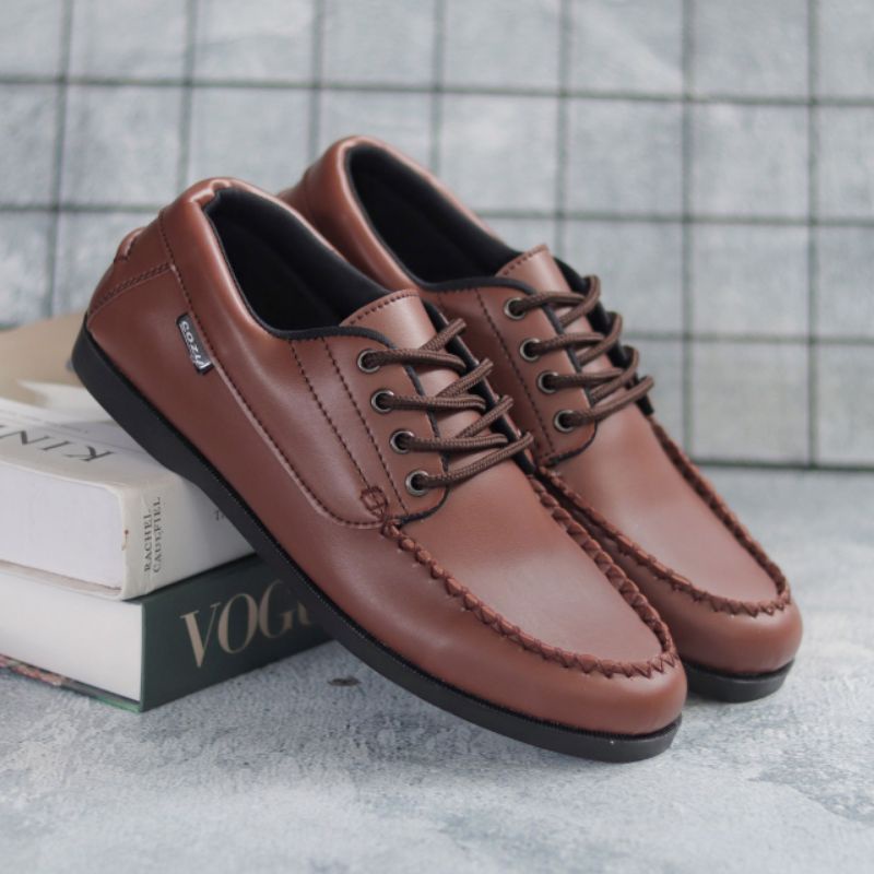 Sepatu Pantofel Kerja Formal Casual Kulit Sintetis Hitam Pria Xshoesbdg.id Monza