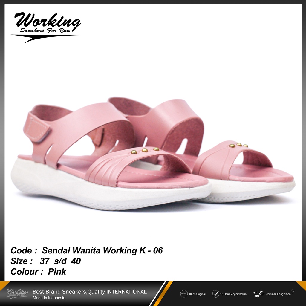 Sandal Wanita Wedges Code Working K-06 Size 37-40