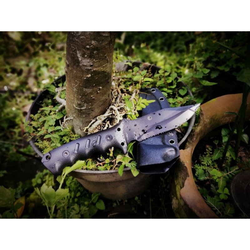 Pisau survival rambo pisau hunting tactical pisau komando untuk kopel dinas militer