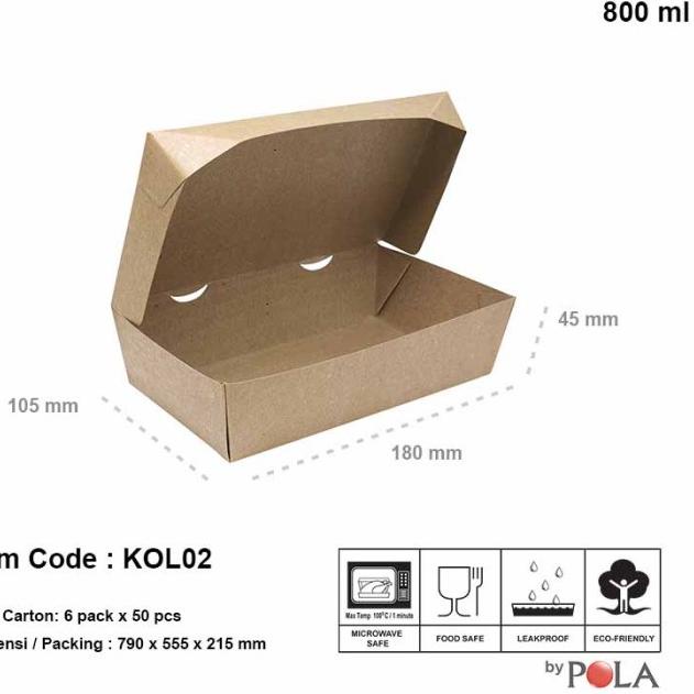 

Paper Lunchbox Large Brown Kraft / KOL02 Metropack- 50pcs