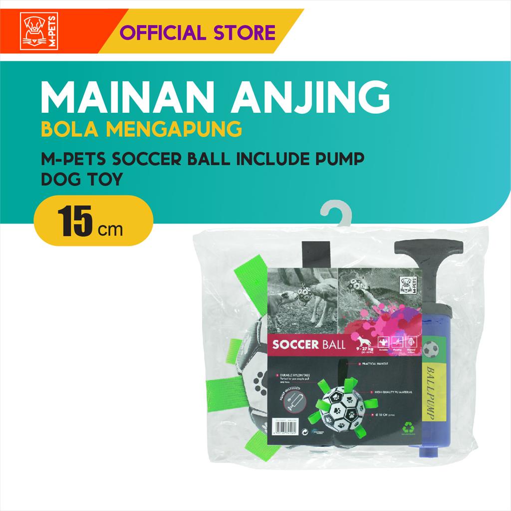 M-Pets Soccer Ball Include Pump / Mainan Bola Gigit Anjing