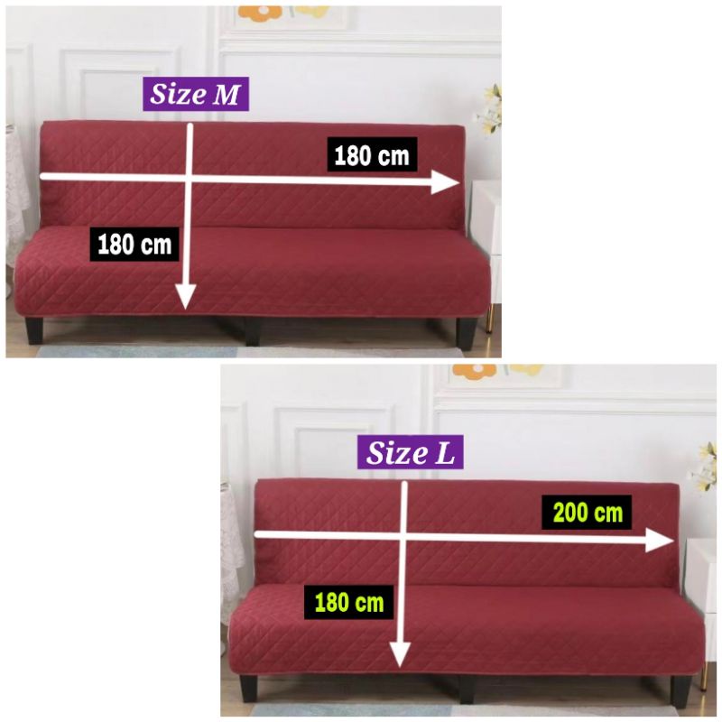 Sarung sofa bed PROTEKTOR size M L cover sofa bed INFORMA microfiber