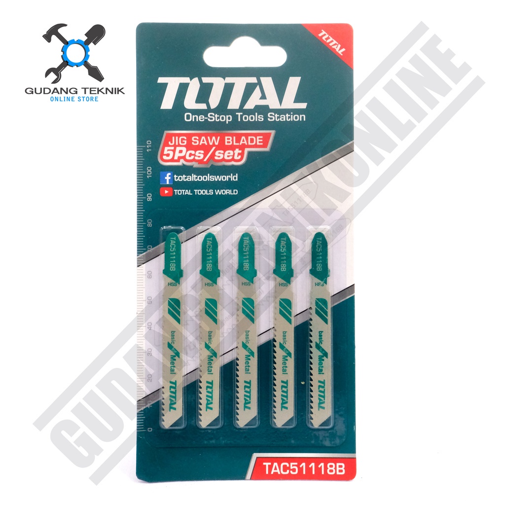 Mata Jigsaw 1 SET 5Pcs TAC51118B TOTAL / Mata Gergaji Besi Metal Jigsaw Blade 5 pcs SET TAC 51118B TOTAL