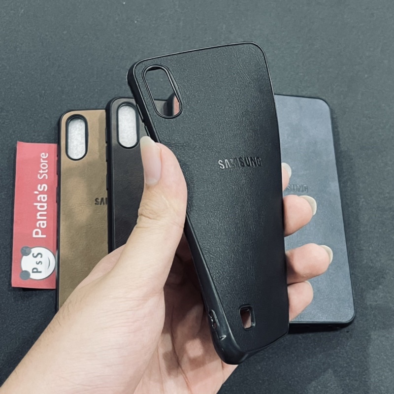 Leather Case Samsung A10 Softcase Kulit Elegan Casing Slim Fit