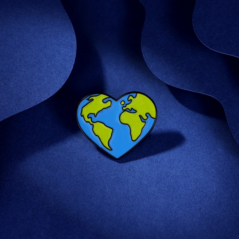 Bros Pin Desain Kartun Love The Earth Untuk Aksesoris Pakaian