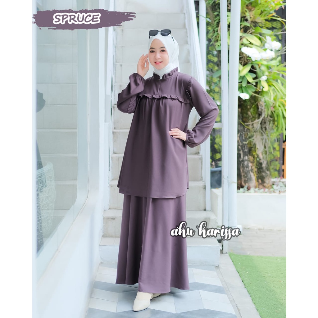 ONE SET ROK JAISA DAN VIOLA AKU KARISSA NEW MODEL KELUARAN TERBARU SETELAN MALAY TUNIK ROK WANITA