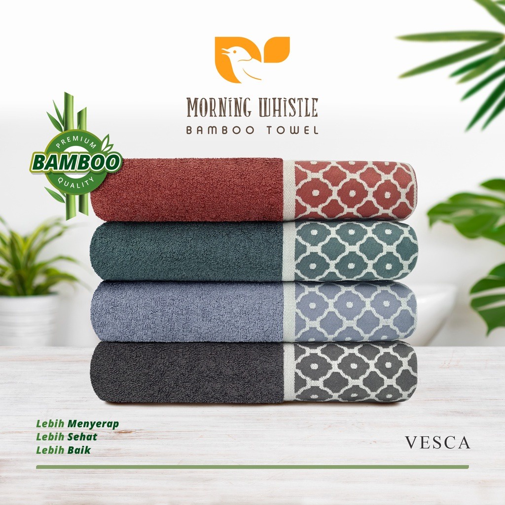 Terry Palmer Morning Whistle Bamboo Vesca Handuk Mandi Ukuran 70 x 135 cm