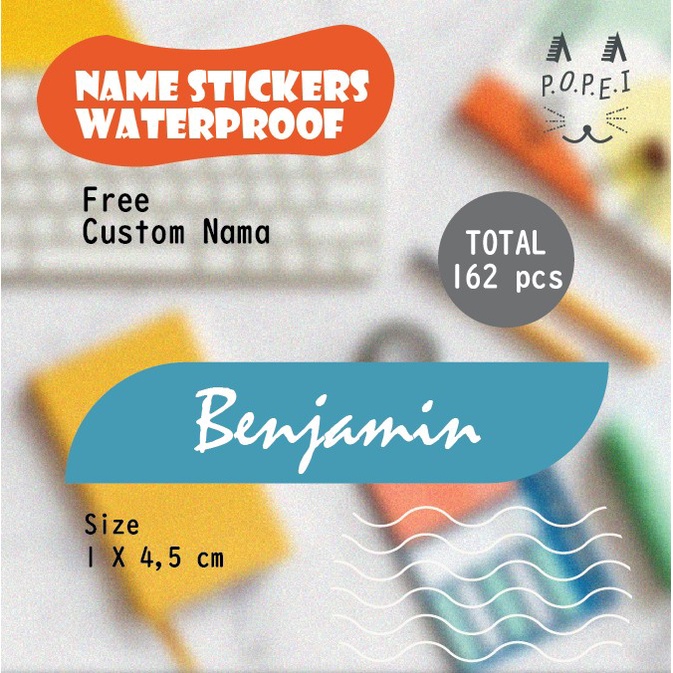 

Custom Stiker Label Nama Dewasa - Waterproof- Turquoise