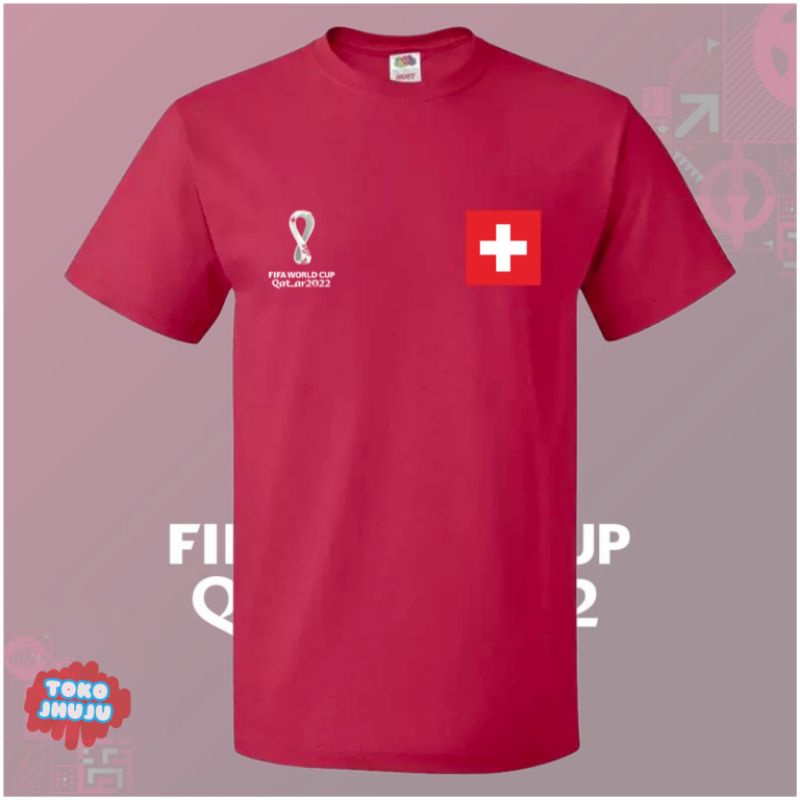 Baju Kaos Piala Dunia World Cup 2022 Team Switzerland DEPAN BELAKANG