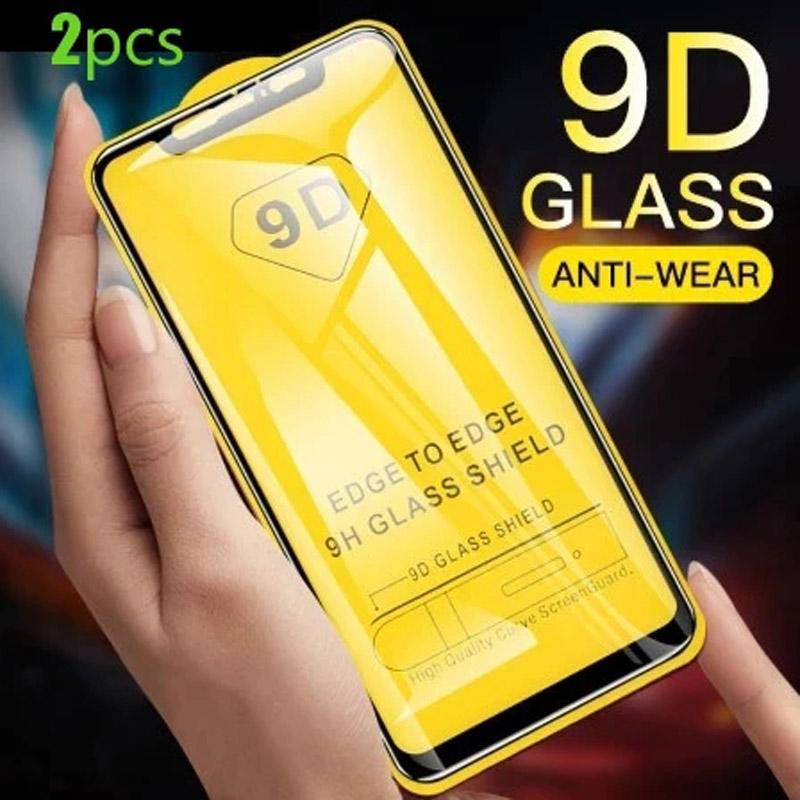 2pcs Pelindung Layar Tempered Glass 9D Curved Untuk Xiaomi Redmi Note 7 8 8T 9 10 11 9s 10s Pro 11 11T 10 12 Lite Poco X3