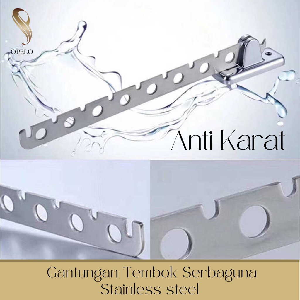 GANTUNGAN DINDING SERBAGUNA JEMURAN BAJU BAHAN STAINLESS STEEL