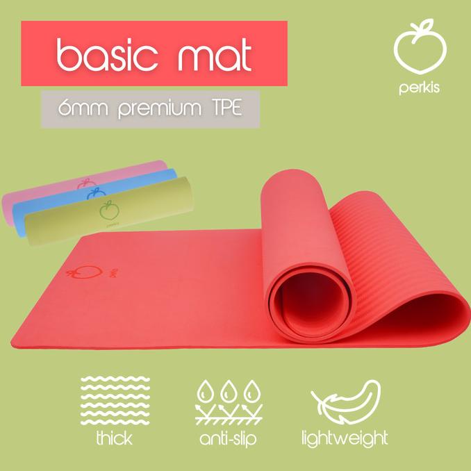 Yoga Mat TPE 6mm - Perkis Basic Mat (Exercise Mat, Matras Olahraga)