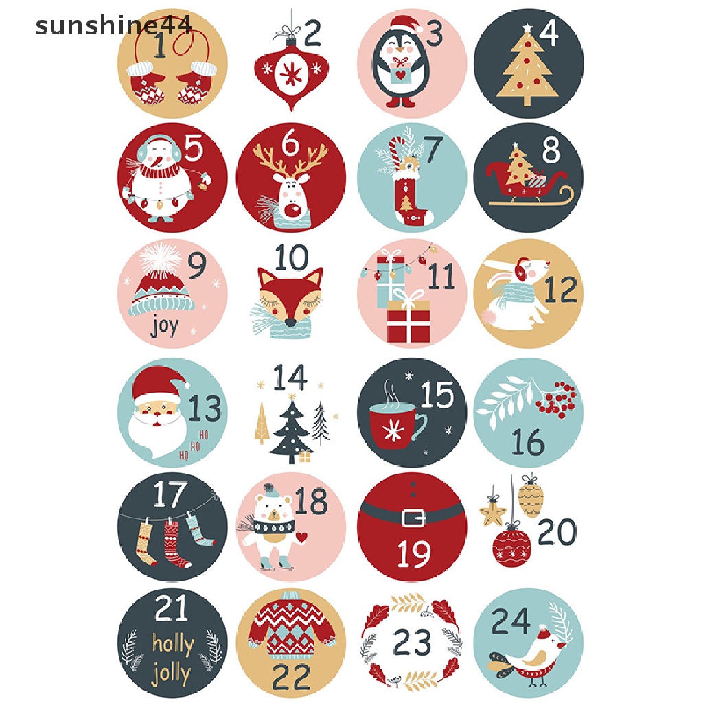 Sunshine Stiker Kalender Advent Motif Natal Untuk Dekorasi