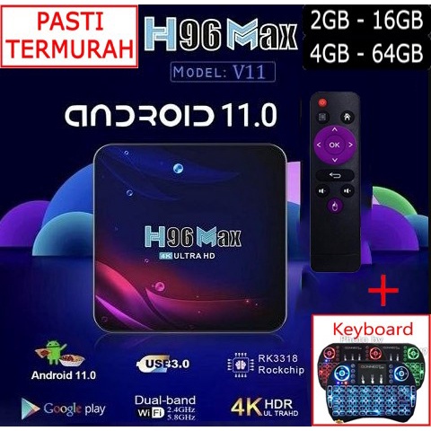 Tv Box 4K Tv Box Android 11 H96 Max 4Gb 64Gb 16Gb Bluetooth Mira Dual Wifi 2G