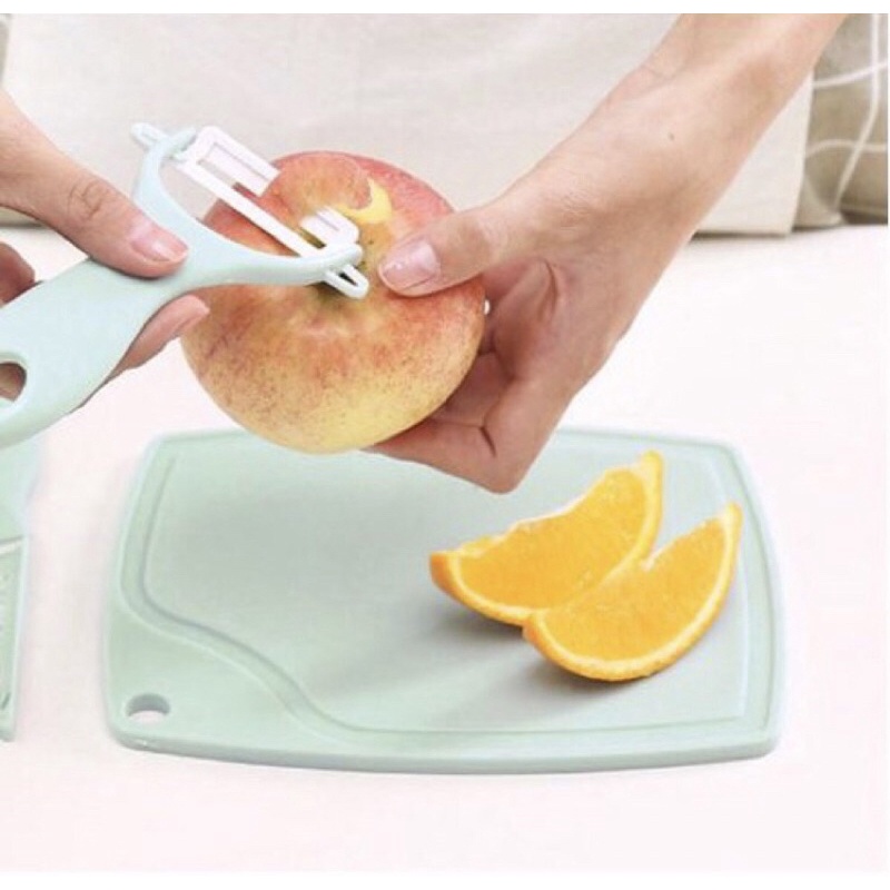 PISAU SET TALENAN 3IN1 STAINLESS PISAU PENGUPAS BUAH SAYUR DAPUR KNIFE PEELER FRUIT CHOPPING BOARD