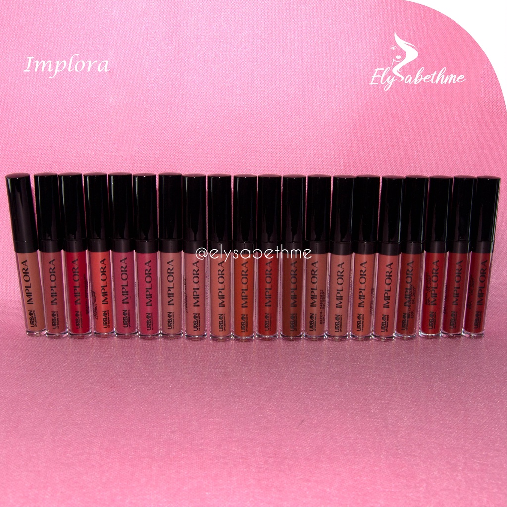 ✿ELYSABETHME✿ I♥M♥P♥L♥O♥R♥A implora cosmetic paket lip cream komplit warna nomer 1-12