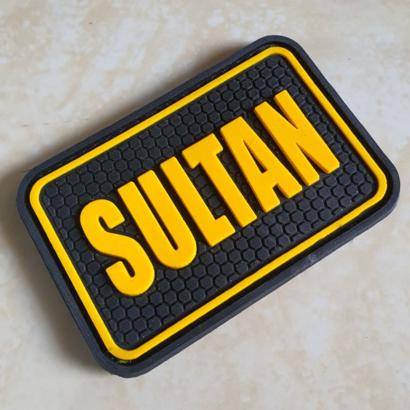 patch rubber logo tulisan sultan / tempelan emblem karet velcro