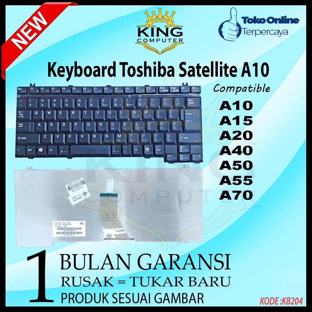 Keyboard Toshiba A10 A15 A20 A40 M30 M30X M35 BLACK