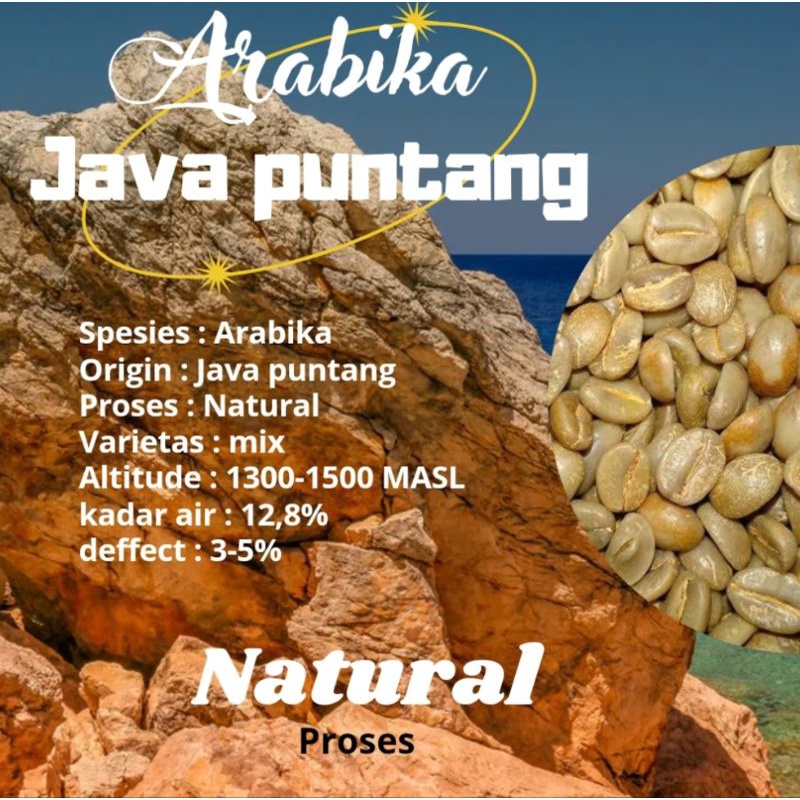 

green Bean / biji kopi Arabika Java Puntang - Natural 1kg