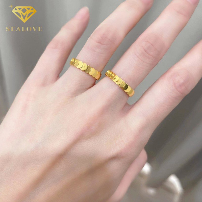 Cincin Titanium Premium Lapis Emas 18K cicin wanita anti karat perhiasan aksesoris Korea