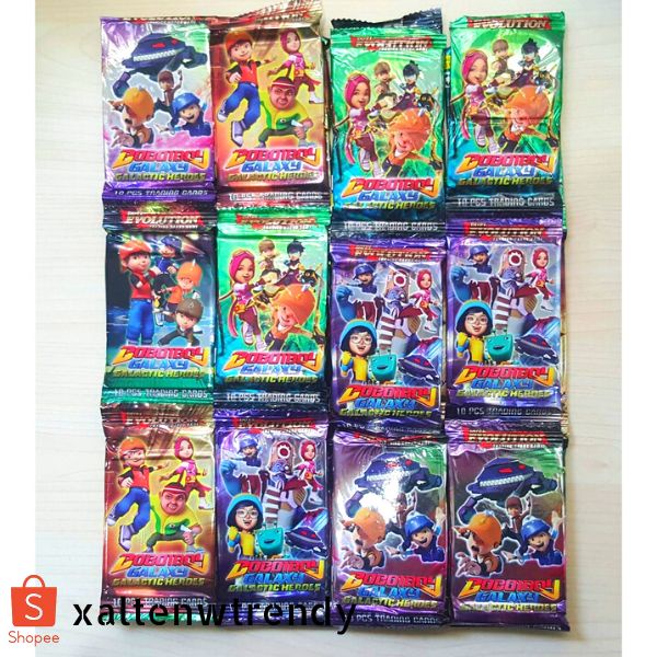 KARTU BOBOIBOY GALAXY TRADING CARD (ISI 10 KARTU) MAINAN KOLEKSI ANAK ∣ KARTU UNO UMBUL ANAK BT21 DA