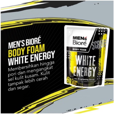 MENS BIORE BODY FOAM WHITE ENERGY. Men Biore Sabun Mandi - 450 ml