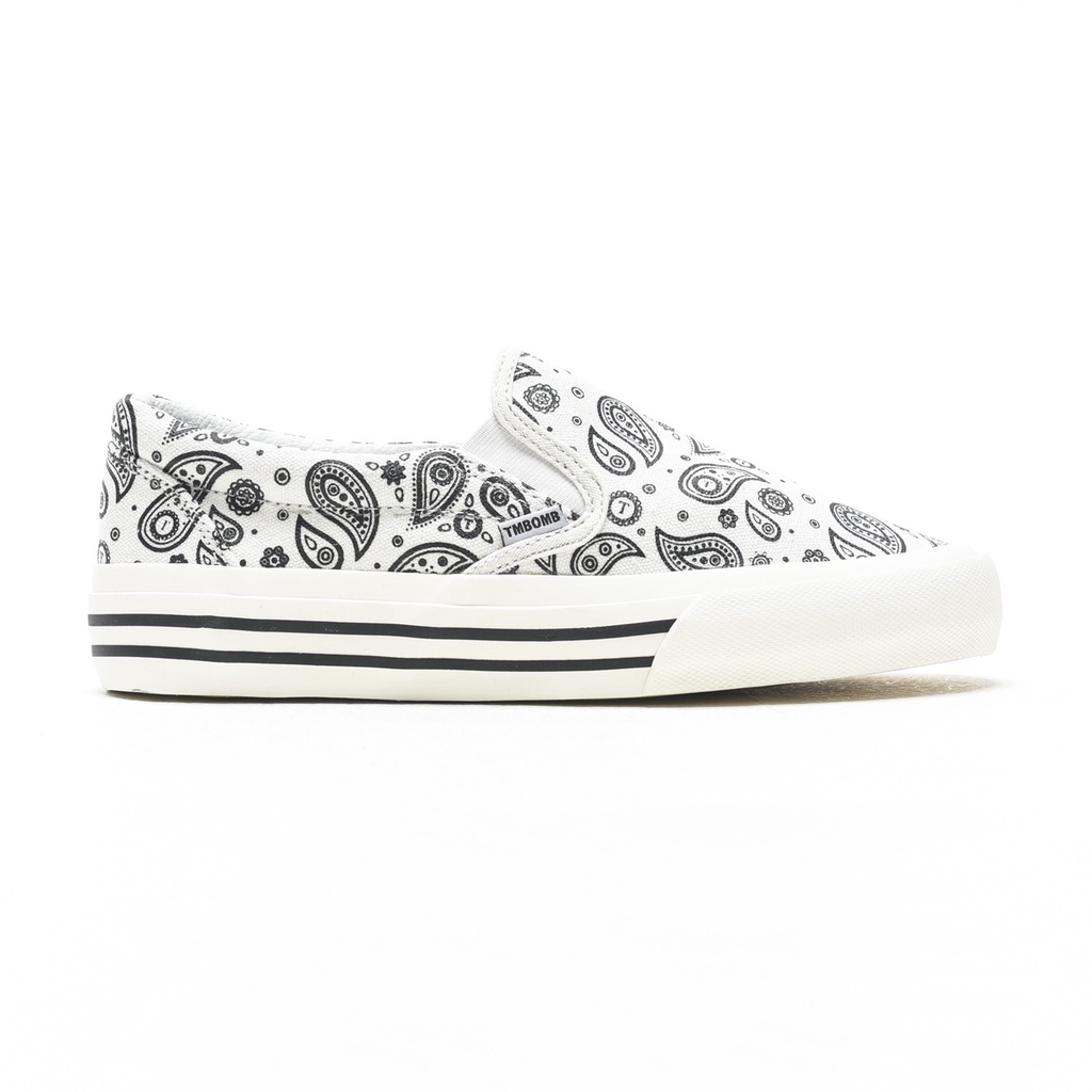 SEPATU TIMEBOMB VULCANIZED | SLIP ON PAISLEY WHITE STRIPE