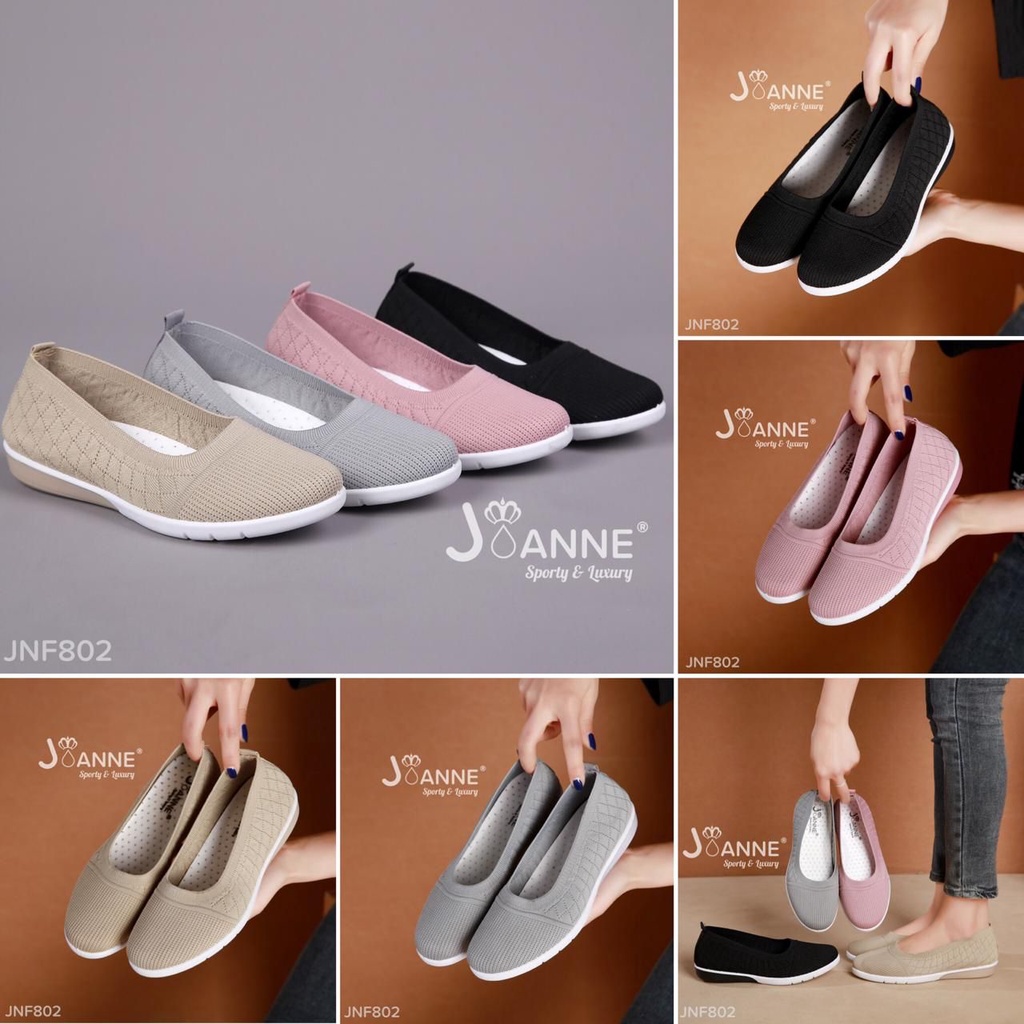 JOANNE JNF802 Sepatu flat flyknit wanita