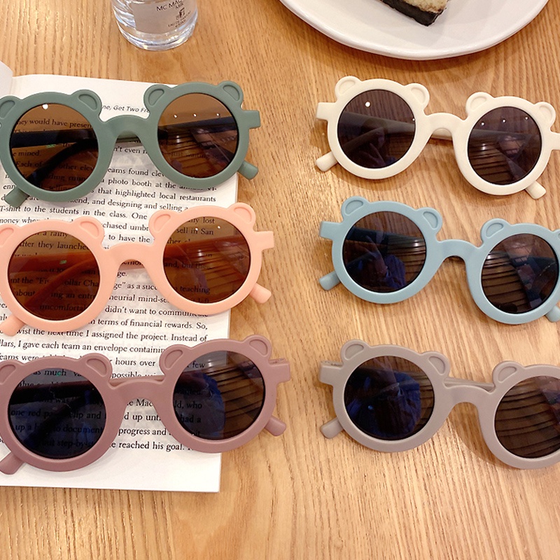 Diskon Spesial 8 Colors Round Frame Bear Children'S Sunglasses Cute Candy Color Terbaru C286